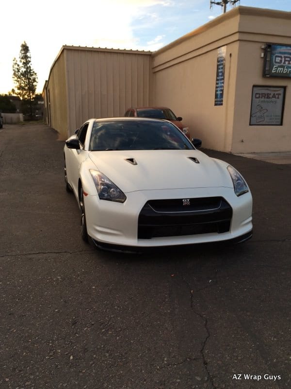 Matte white car wrap