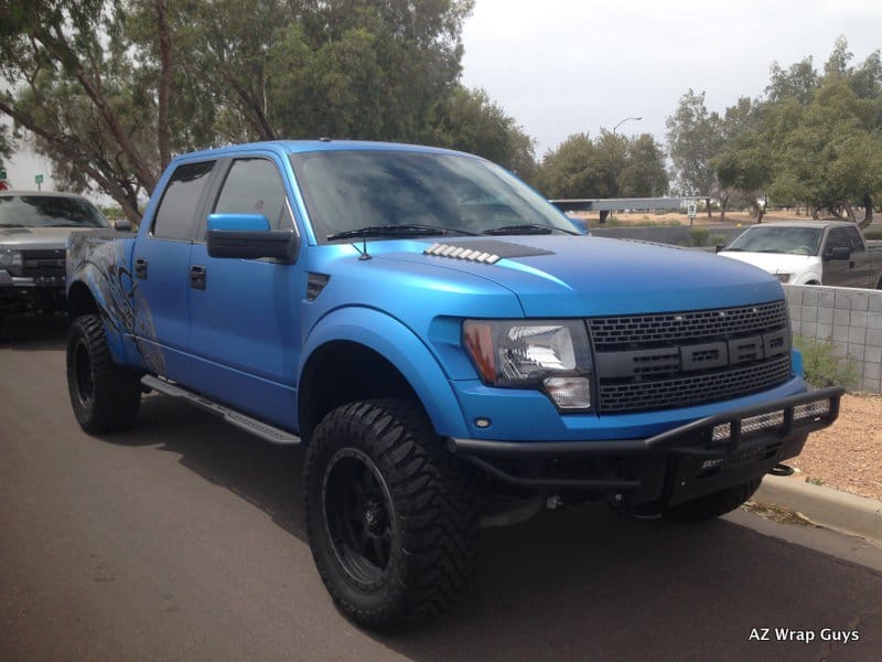 Matte wrap blue pick up